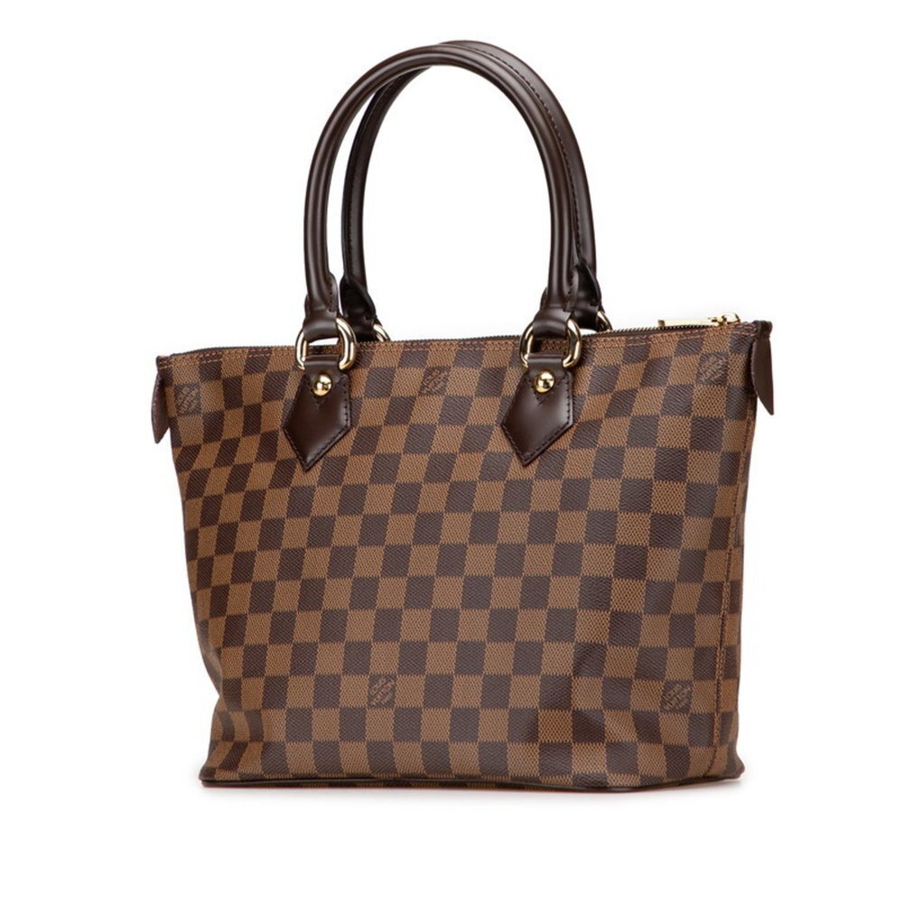 LOUIS VUITTON Authentic Brown Damier Leather Tote Bag - Picture 2 of 11